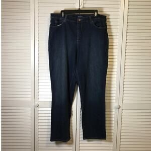 Bandolino Mandie Dark Wash Blue Denim High-Rise Wide-Leg Jean 18